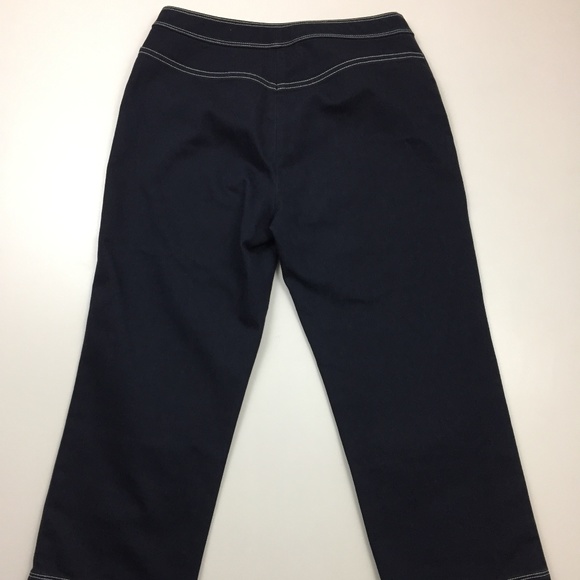 ST JOHN SPORT White Stitching Cropped Jeans - Picture 7 of 8